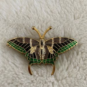 Vintage jeweled butterfly trinket box